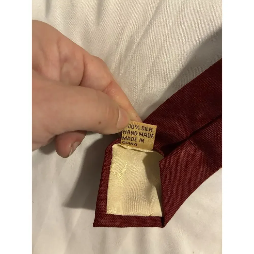 Vintage Off Island By Tommy Bahama Palm Tree Cranberry Tie Classic